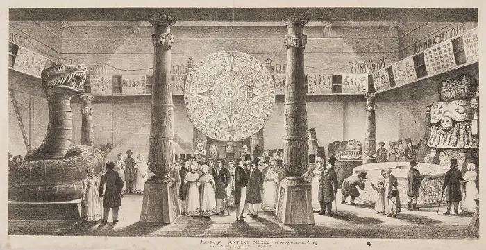 Framed Print : Exhibition of Antient [sic] Mexico at the Egyptian Hall, Piccadilly, c1824. Creator: Unknown