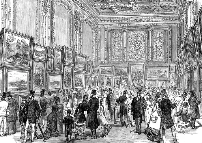 Framed Print : Exhibition of the City of London Society of Artists in Skinners Hall, Cannon-Street, 1880. Creator: Unknown Framed Print : Exhibition of the City of London Society of Artists in Skinners Hall, Cannon-Street, 1880. Creator: Unknown