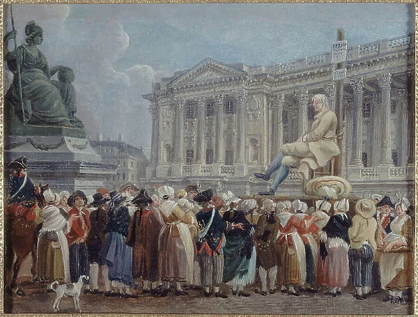 Exhibition of Pierre Nicolas Perrin in Place de la Revolution, 29 vendemiaire, year II, c1793. Creator: Pierre-Antoine Demachy