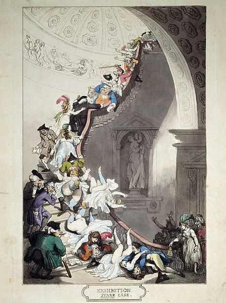 Exhibition Stare Case, 1811. Artist: Thomas Rowlandson