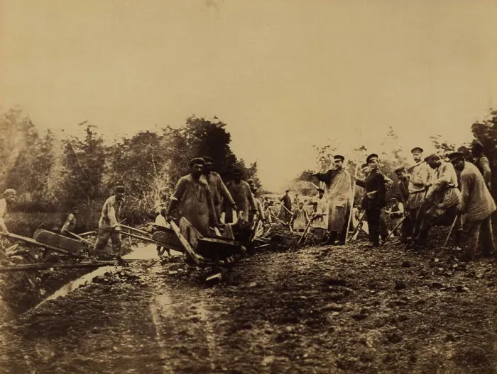 Framed Print : Exiled Convicts Building a Road through the Taiga, 1880-1899. Creator: Innokenty Ignatievich Pavlovsky Framed Print : Exiled Convicts Building a Road through the Taiga, 1880-1899. Creator: Innokenty Ignatievich Pavlovsky
