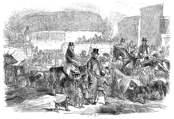The Exmoor Pony Fair at Bampton, Devon, 1860. Creator: Unknown