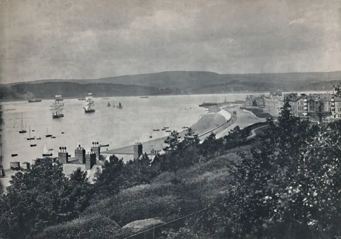 Framed Print : Exmouth - View Showing the Beach and the Opposite Shore, 1895 Framed Print : Exmouth - View Showing the Beach and the Opposite Shore, 1895