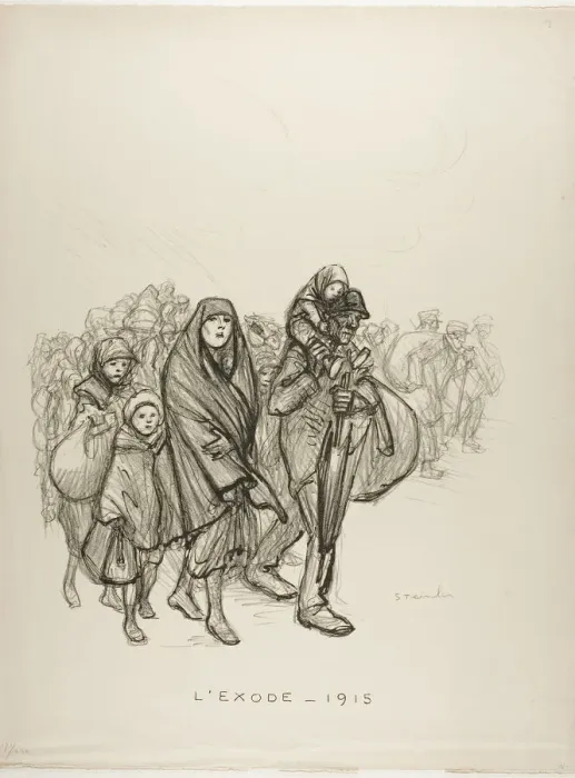 Framed Print : Exodus -1915, 1915. Creator: Theophile Alexandre Steinlen Framed Print : Exodus -1915, 1915. Creator: Theophile Alexandre Steinlen