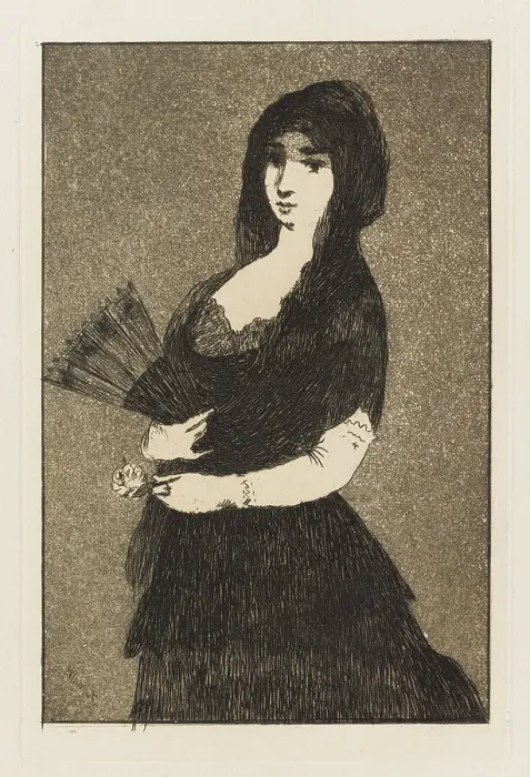 Framed Print : Exotic Flower (Woman In A Mantilla), 1868. Creator: Edouard Manet Framed Print : Exotic Flower (Woman In A Mantilla), 1868. Creator: Edouard Manet