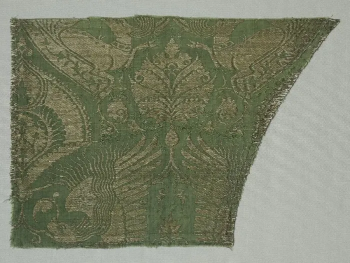 Framed Print : Exotic Gold-patterned Silk, 1360-1400. Creator: Unknown Framed Print : Exotic Gold-patterned Silk, 1360-1400. Creator: Unknown