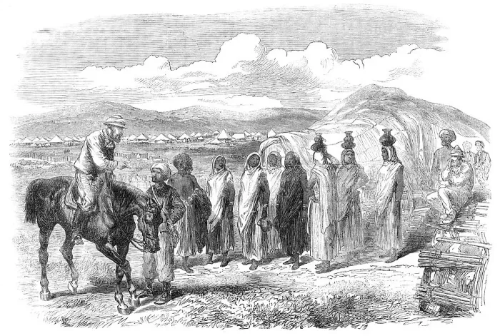 Framed Print : The Expedition to Abyssinia: water-carriers and camp followers, 1868. Creator: Unknown Framed Print : The Expedition to Abyssinia: water-carriers and camp followers, 1868. Creator: Unknown