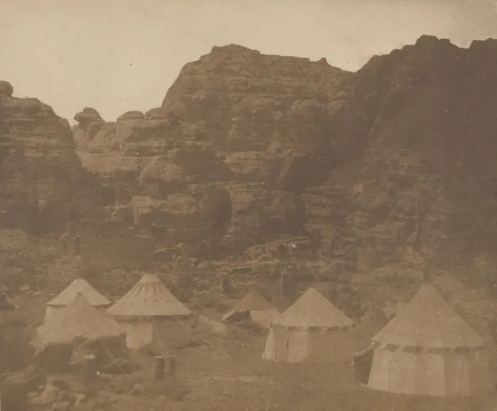 Framed Print : Expedition Camp, Petra, 1852. Creator: Attributed to Leavitt Hunt Framed Print : Expedition Camp, Petra, 1852. Creator: Attributed to Leavitt Hunt