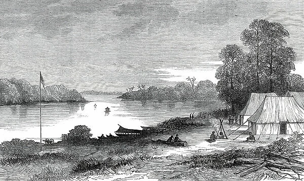The Expedition against the Malays: Camp at Passir Salak, Perak River, 1876. Creator: Unknown