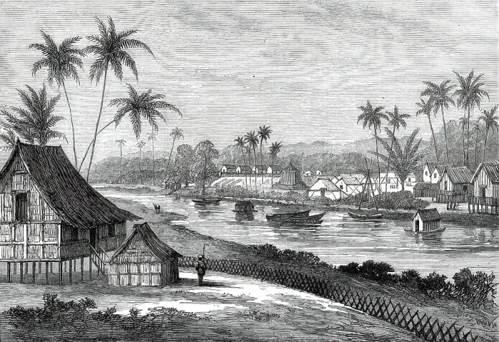 Framed Print : The Expedition against the Malays: View of the Encampment, Bandar Bahru...1876. Creator: Unknown