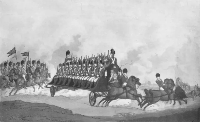 Framed Print : Expedition or Military Fly, c1780-1820, (1909). Artist: Thomas Rowlandson Framed Print : Expedition or Military Fly, c1780-1820, (1909). Artist: Thomas Rowlandson
