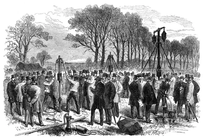 Framed Print : Experiments with Norton's Patent Tube-Wells, used by our army in Abyssinia, 1868. Creator: Unknown