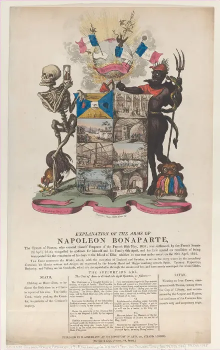 Framed Print : Explanation of the Arms of Napoleon Bonaparte, April 1814. April 1814 Framed Print : Explanation of the Arms of Napoleon Bonaparte, April 1814. April 1814