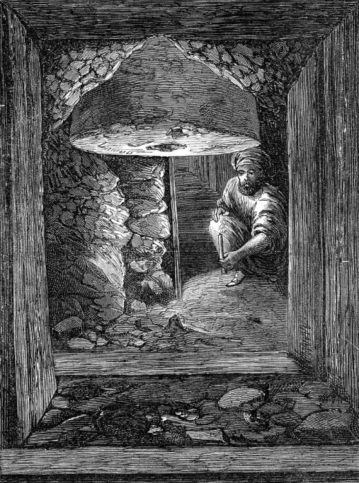Framed Print : The Explorations at Jerusalem: gallery at the Golden Gate: column and rough wall, 1869. Creator: Unknown Framed Print : The Explorations at Jerusalem: gallery at the Golden Gate: column and rough wall, 1869. Creator: Unknown