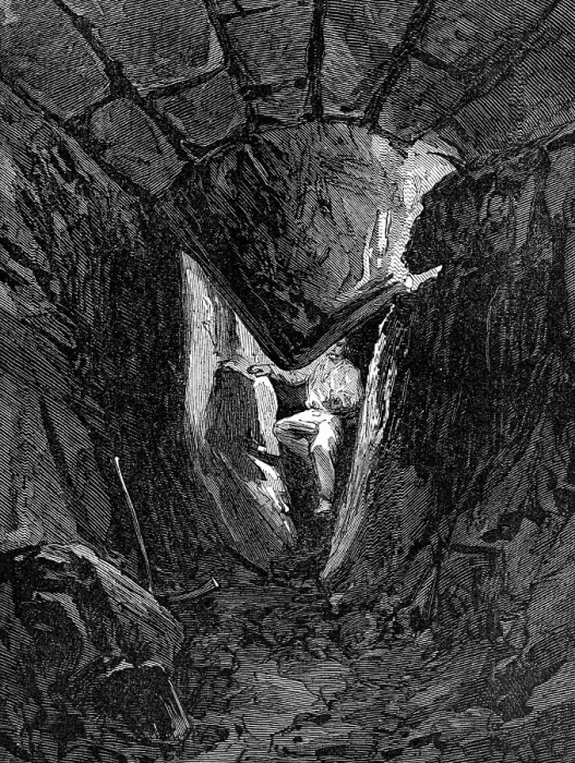 Framed Print : The Explorations at Jerusalem: voussoir of Robinson's Arch fallen through...tunnel below, 1869. Creator: Unknown Framed Print : The Explorations at Jerusalem: voussoir of Robinson's Arch fallen through...tunnel below, 1869. Creator: Unknown