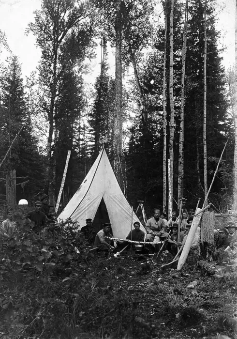 Framed Print : Explorer's Camp in the Taiga, 1909. Creator: Dorozhno-Stroitel'nyi Otdel Framed Print : Explorer's Camp in the Taiga, 1909. Creator: Dorozhno-Stroitel'nyi Otdel