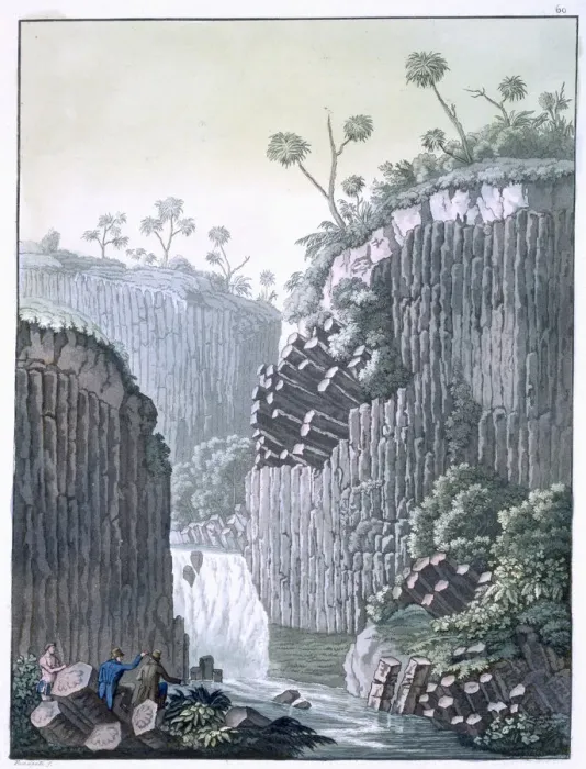 Framed Print : Explorers with Humboldts expedition at the basalt cliffs at Regla, Mexico, c1820-1839 Framed Print : Explorers with Humboldts expedition at the basalt cliffs at Regla, Mexico, c1820-1839