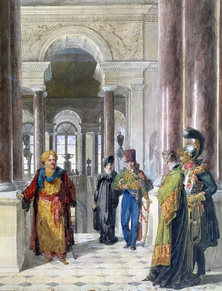 Exploring the Museum, 1817. Artist: Jean-Baptiste Isabey