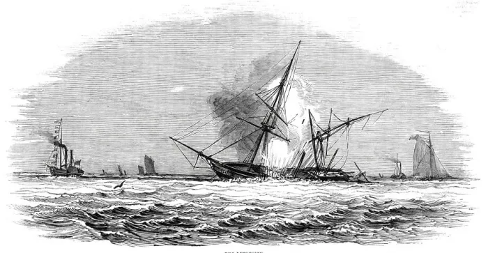 Framed Print : The Explosion, 1844. Creator: Unknown Framed Print : The Explosion, 1844. Creator: Unknown