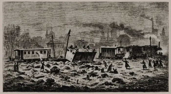 Framed Print : An explosion that destroyed the Tsars Alexander II freight car, November 1979, 1880 Framed Print : An explosion that destroyed the Tsars Alexander II freight car, November 1979, 1880