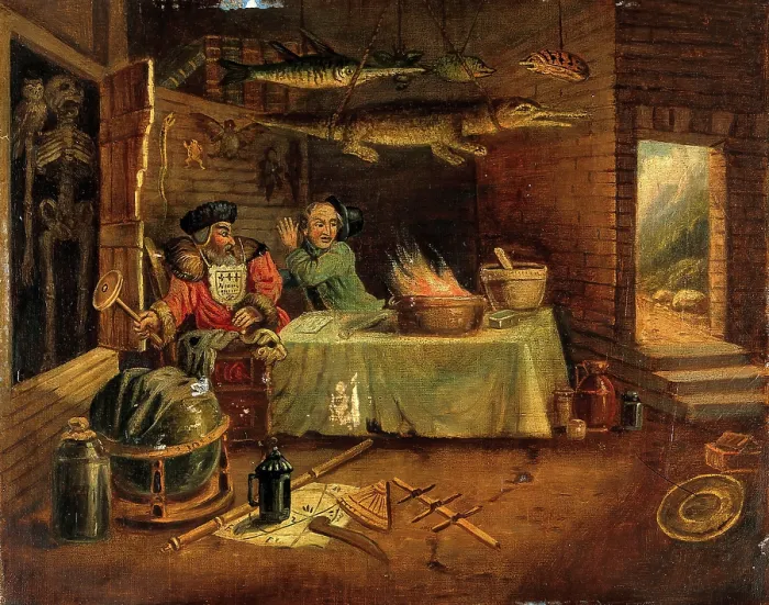 Framed Print : An explosion in a laboratory. Creator: Hogarth, William, 1697-1764 (After) Framed Print : An explosion in a laboratory. Creator: Hogarth, William, 1697-1764 (After)