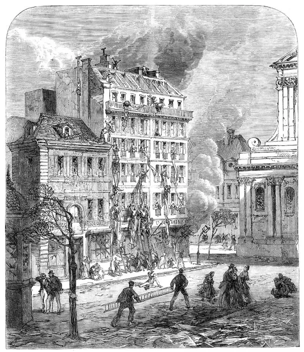 Framed Print : Explosion in the Place de la Sorbonne, Paris, 1869. Creator: Unknown Framed Print : Explosion in the Place de la Sorbonne, Paris, 1869. Creator: Unknown