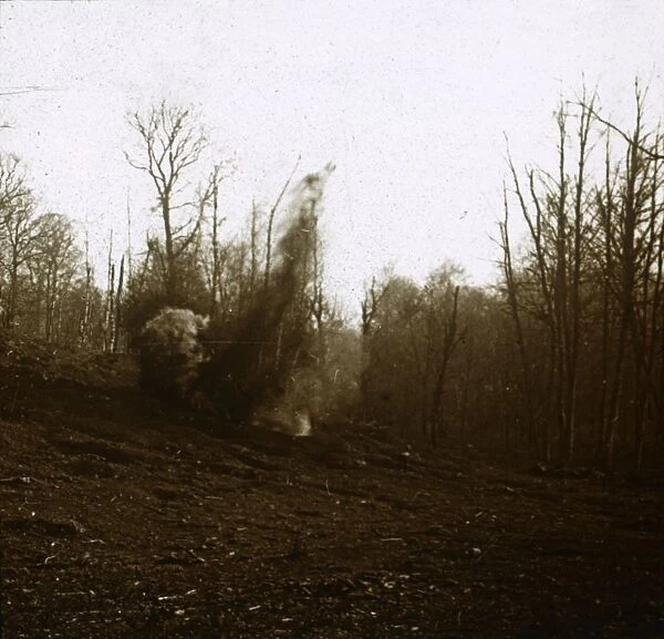 Explosion of shell fired by a tank, c1914-c1918
