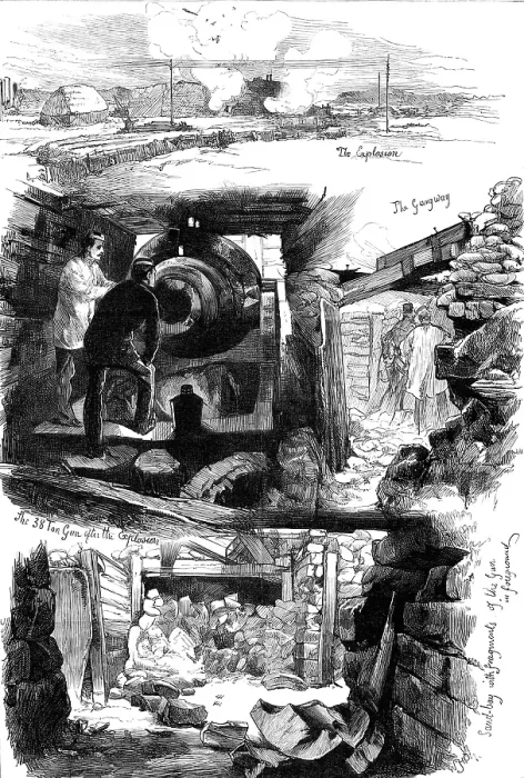 Framed Print : Explosion of the Thunderer's Great Gun at Woolwich, 1880. Creator: Unknown Framed Print : Explosion of the Thunderer's Great Gun at Woolwich, 1880. Creator: Unknown