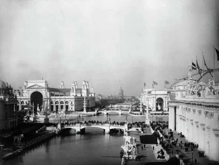 Framed Print : Exposition grounds, World's Columbian Exposition, Chicago, 1893. Creator: Frances Benjamin Johnston Framed Print : Exposition grounds, World's Columbian Exposition, Chicago, 1893. Creator: Frances Benjamin Johnston