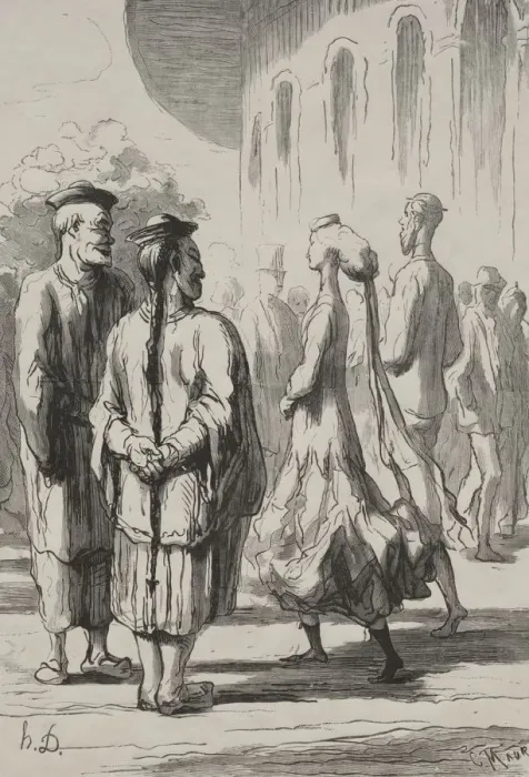Framed Print : Exposition universelle: quels sont les plus chinois?. Creator: Honore Daumier (French Framed Print : Exposition universelle: quels sont les plus chinois?. Creator: Honore Daumier (French