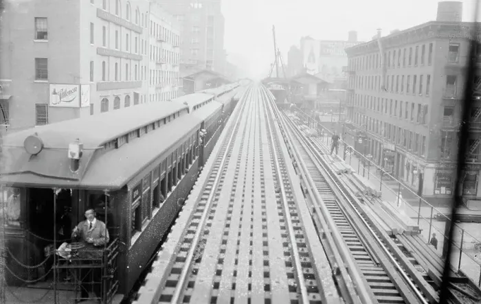 Framed Print : Express track 9th Ave. L, between c1914 and c1915. Creator: Bain News Service Framed Print : Express track 9th Ave. L, between c1914 and c1915. Creator: Bain News Service
