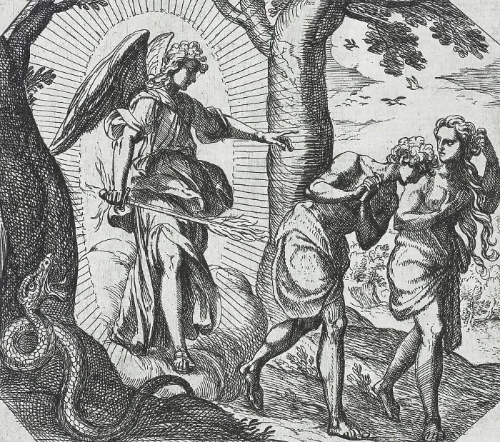 Framed Print : The Expulsion, 16th century. Creator: Antonio Tempesta Framed Print : The Expulsion, 16th century. Creator: Antonio Tempesta