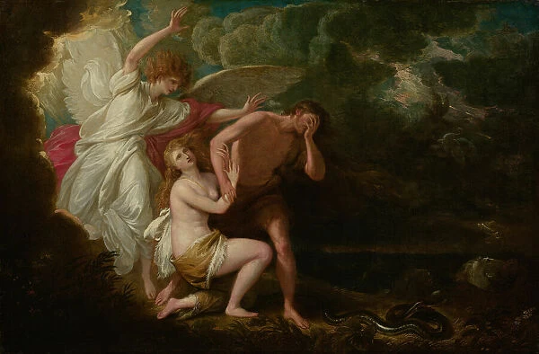 The Expulsion of Adam and Eve from Paradise, 1791, retouched 1803. Creator: Benjamin West