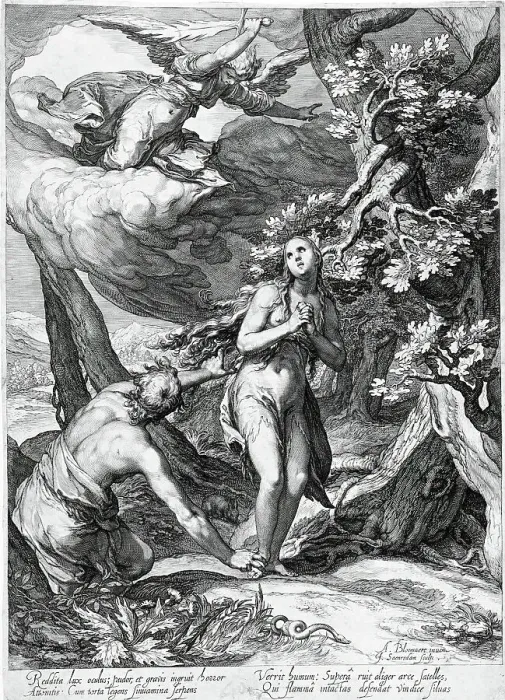 Framed Print : The Expulsion of Adam and Eve from Paradise, c1604. Creator: Jan Saenredam Framed Print : The Expulsion of Adam and Eve from Paradise, c1604. Creator: Jan Saenredam