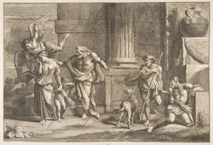 Framed Print : The Expulsion of Hagar, 1646-70. Creator: Charles Masse Framed Print : The Expulsion of Hagar, 1646-70. Creator: Charles Masse