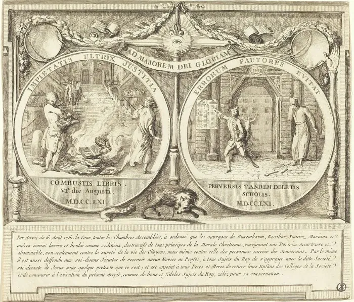 Framed Print : Expulsion of the Jesuits (Expulsion des Jesuites), 1761. Creator: Gabriel de Saint-Aubin Framed Print : Expulsion of the Jesuits (Expulsion des Jesuites), 1761. Creator: Gabriel de Saint-Aubin