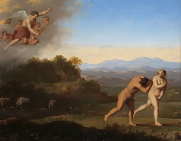 Framed Print : The Expulsion from Paradise, after c.1646. Creator: Cornelis van Poelenburch Framed Print : The Expulsion from Paradise, after c.1646. Creator: Cornelis van Poelenburch
