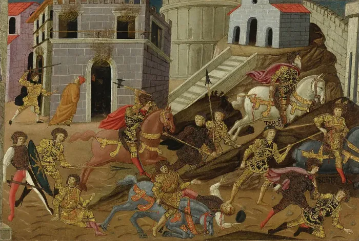 Framed Print : The expulsion of Tarquin and his family from Rome. Artist: Master of Marradi (Maestro di Marradi) (active 1470-1513) Framed Print : The expulsion of Tarquin and his family from Rome. Artist: Master of Marradi (Maestro di Marradi) (active 1470-1513)