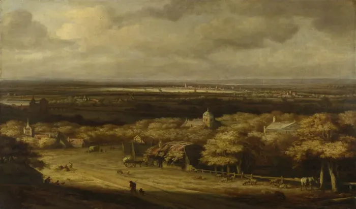 Framed Print : An Extensive Landscape, c. 1670. Artist: Koninck, Philips de (1619-1688) Framed Print : An Extensive Landscape, c. 1670. Artist: Koninck, Philips de (1619-1688)