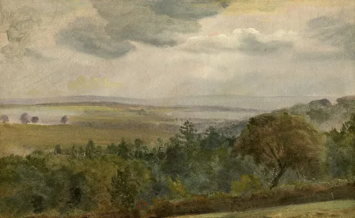 Framed Print : Extensive Landscape With Clouds, c1850. Creator: Lionel Constable Framed Print : Extensive Landscape With Clouds, c1850. Creator: Lionel Constable