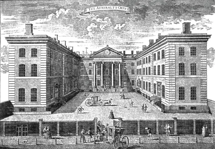 Framed Print : Exterior of the Admiralty in 1731; From a print published at the time. 1731, 1890. Creator: Unknown Framed Print : Exterior of the Admiralty in 1731; From a print published at the time. 1731, 1890. Creator: Unknown