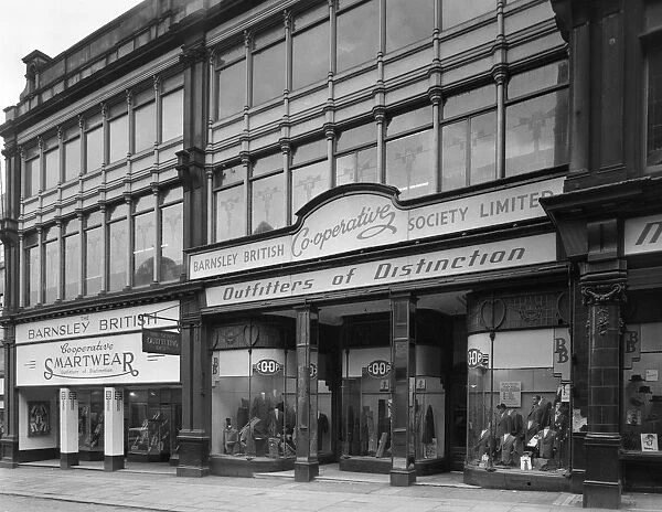 Exterior of the Barnsley Co-op central mens tailoring department, South Yorkshire, 1959