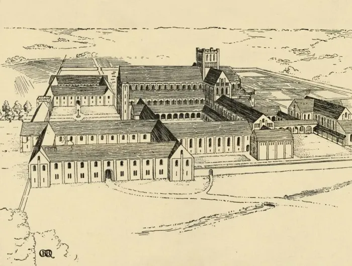 Framed Print : Exterior of Benedictine Monastery, (1931). Artist: Charles Henry Bourne Quennell Framed Print : Exterior of Benedictine Monastery, (1931). Artist: Charles Henry Bourne Quennell