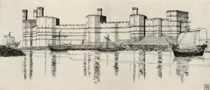 Framed Print : Exterior of Caernarvon Castle, North Wales, (1931). Artist: Charles Henry Bourne Quennell Framed Print : Exterior of Caernarvon Castle, North Wales, (1931). Artist: Charles Henry Bourne Quennell
