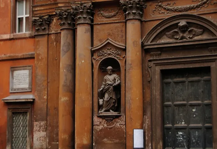 Framed Print : Exterior detail, Church of the Most Holy Trinity of Pilgrims, Rome, Italy, 17th century (2009). Creator: LTL Framed Print : Exterior detail, Church of the Most Holy Trinity of Pilgrims, Rome, Italy, 17th century (2009). Creator: LTL
