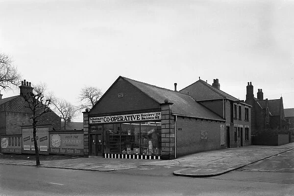 Exterior of the Dodworth Road Co-op, Barnsley, South Yorkshire, 1957