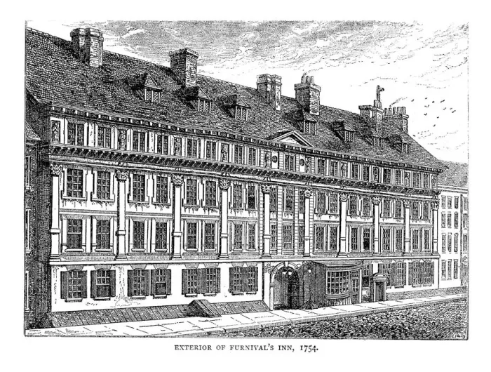 Framed Print : Exterior of Furnivals Inn. 1754 Framed Print : Exterior of Furnivals Inn. 1754