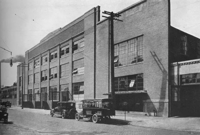Framed Print : Exterior of kiln and mill building, West End Plant, Fisher Body Company, Detroit, Michigan, 1923 Framed Print : Exterior of kiln and mill building, West End Plant, Fisher Body Company, Detroit, Michigan, 1923