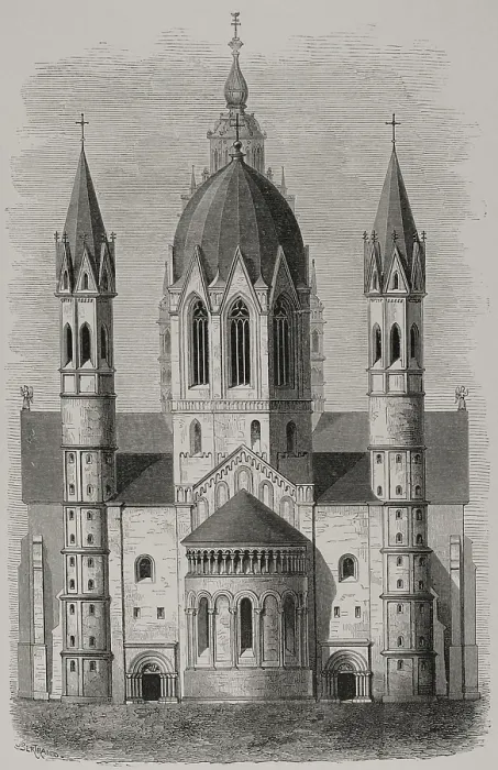 Framed Print : Exterior of Mainz Cathedral, Germany, 1877. Creator: Unknown Framed Print : Exterior of Mainz Cathedral, Germany, 1877. Creator: Unknown