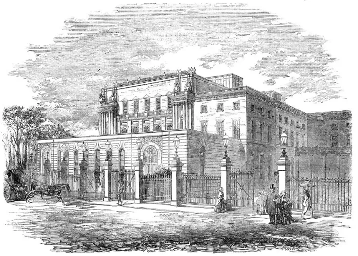 Framed Print : Exterior of the New Ball-Room, Buckingham Palace, 1856. Creator: Unknown Framed Print : Exterior of the New Ball-Room, Buckingham Palace, 1856. Creator: Unknown